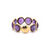 Tresor Collection - Gemstone Eternity Round Cabochon Ring Band in 18K Yellow Gold Amethyst