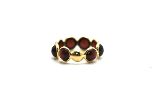 Garnet Stackable Ring Bands In 18K Yellow Gold
