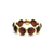 Tresor Collection - Gemstone Eternity Round Cabochon Ring Band in 18K Yellow Gold Garnet