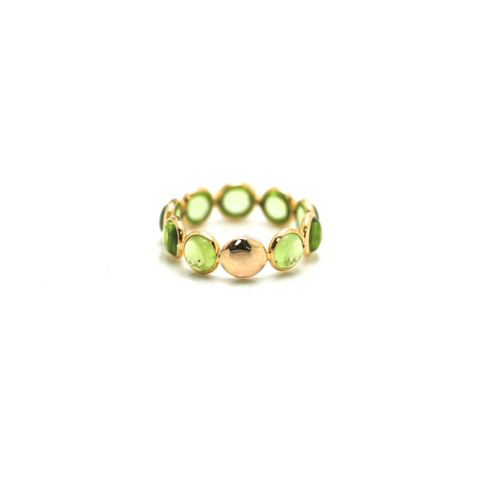 Peridot Stackable Ring Bands In 18K Yellow Gold