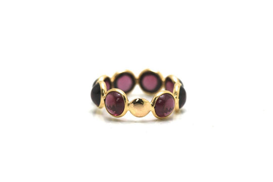 Rhodolite Garnet Stackable Ring Band in 18K Yellow Gold