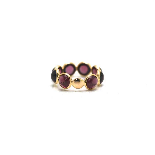 Gemstone Stackable Ring Band in 18K Yellow Gold