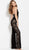Jovani - M49917 Sleeveless Lace Halter Jumpsuit In Black