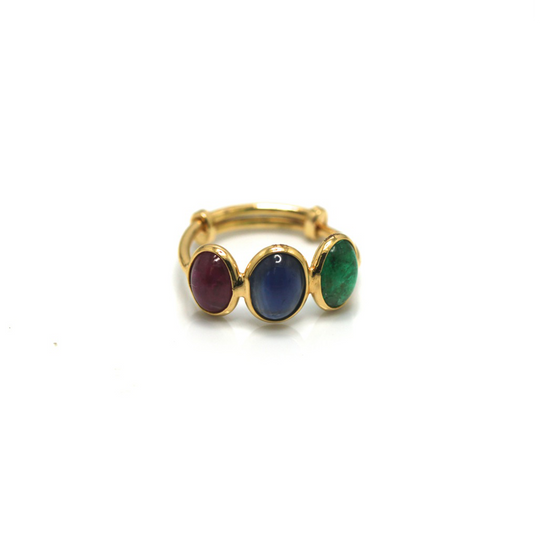 Gemstone Stackable Ring Bands in 18K Yellow Gold