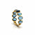 Blue Topaz Oval Stackable Ring Band with Adjustable Shank in 18k Yellow Gold