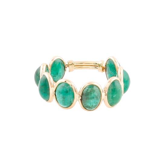 Tresor Collection - Emerald Ring Band with adjustable shank in 18k Yellow Gold
