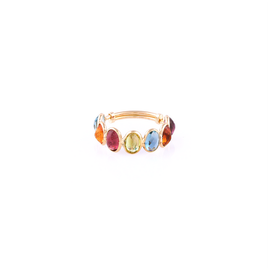 14Kt Gold Ring With Multi Color Stone