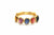 Multicolor Tourmaline Stackable Ring Band with Adjustable Shank in 18k Yellow Gold