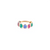 Multicolor Stones Oval Ring in 18k YG