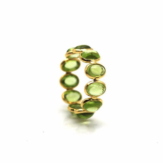 Peridot Stackable Ring Bands In 18k Yellow Gold