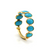 Tresor Collection - Turquoise Stackable Ring Bands With Adjustable Shank In 18k Yellow Gold