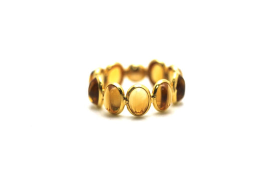 Citrine Stackable Ring Band in 18K Yellow Gold