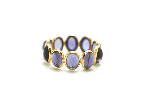 Iolite Stackable Ring Band in 18K Yellow Gold