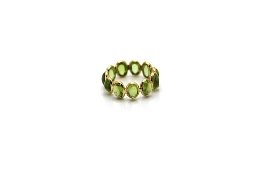 Peridot Stackable Ring Bands In 18k Yellow Gold
