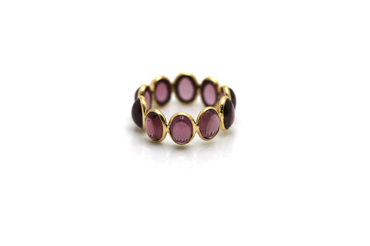 Rhodolite Stackable Ring Bands In 18k Yellow Gold