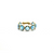 Blue Topaz Stackable Ring Band With Adjustable Shank in 18K Yellow Gold