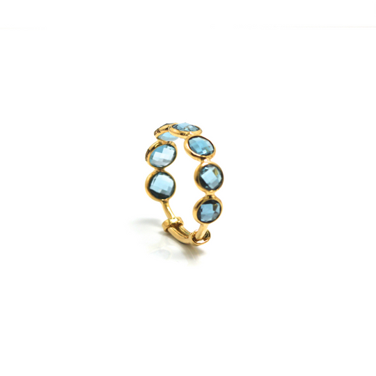 Gemstone Ring Band in 18k Yellow Gold