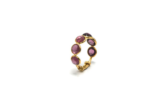 Rhodolite Garnet Ring Band in 18k Yellow Gold