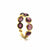 Rhodolite Round Stackable Ring Band with Adjustable Shank in 18k Yellow Gold