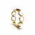 Rainbow Moonstone Round Stackable Ring Band with Adjustable Shank in 18k Yellow Gold
