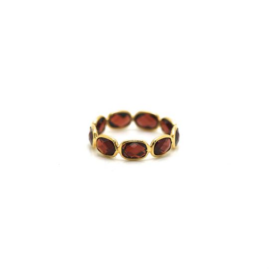 Gemstone Stackable Ring Band in 18K Yellow Gold