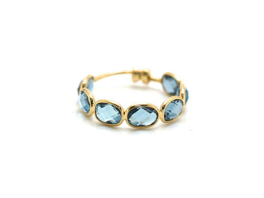 Gemstone Stackable Ring Bands in 18k Yellow Gold