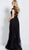Jovani - M54822 Illusion High Neck Lace A-Line Gown In Black