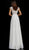 Jovani - M54822 Illusion High Neck Lace A-Line Gown In White