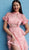 Jovani - M61446 Floral Applique Layered A-line Cocktail Dress in Pink