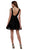 Nox Anabel - M634 Plunging V-Neck Glitter Lattice A-Line Dress