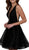 Nox Anabel - M634 Plunging V-Neck Glitter Lattice A-Line Dress