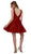 Nox Anabel - M634 Plunging V-Neck Glitter Lattice A-Line Dress
