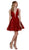 Nox Anabel - M634 Plunging V-Neck Glitter Lattice A-Line Dress
