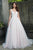 Rachel Allan Bridal - Floral Appliqued Plunging Tulle Ballgown M636 in White and Pink