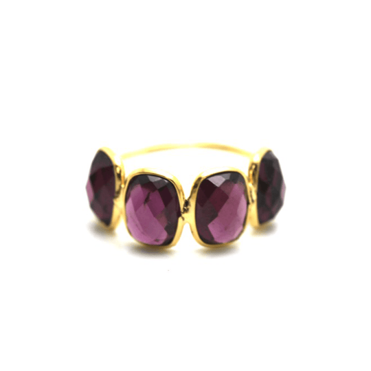 Tresor Collection - Rhodolite Stackable Ring Band With Adjustable Shank in 18K Rhodolite