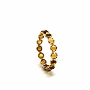 Citrine Round Stackable Ring Bands With Adjustable Shank In 18k Yellow Gold