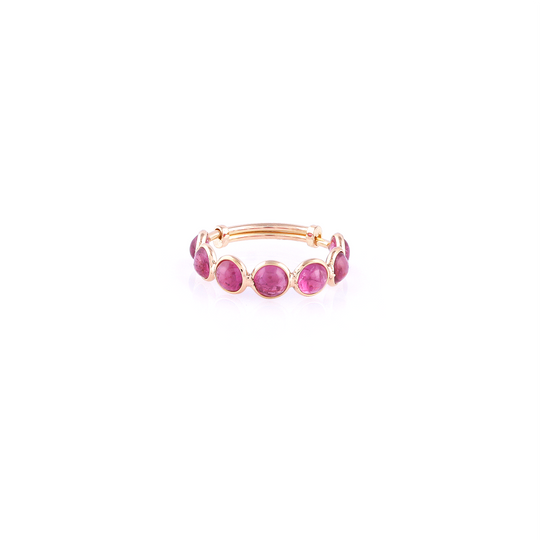 Ruby Smooth Rd.Ring in 18k YG