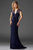 Clarisse - M6412 Embellished V Neck Evening Gown in Blue