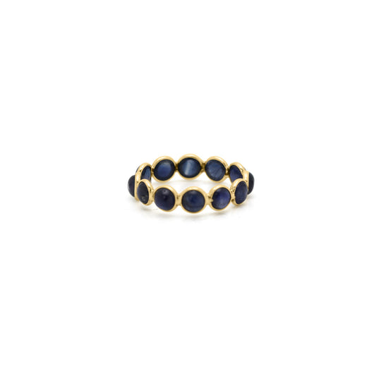 Blue Sapphire Eternity Stackable Ring in 18k YG