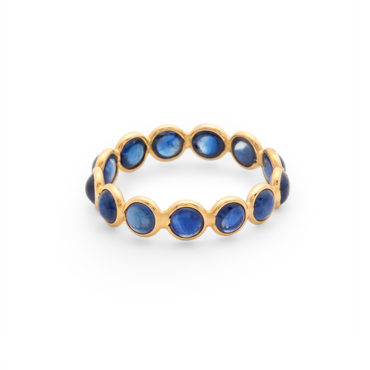 Tresor Collection - Gemstone Eternity Stackable Ring in 18k Yellow Gold Blue Sapphire