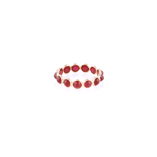 Ruby Smooth Rd. Ring in 18k YG - 4mm