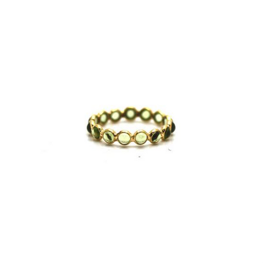 Peridot Stackable Ring Band in 18K Yellow Gold