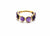 Amethyst Smooth Round Ring With Adjustable Shank in 18k Yellow Gold