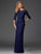 Clarisse - M6424 Quarter Sleeve Soutache Embroidered Evening Gown in Blue