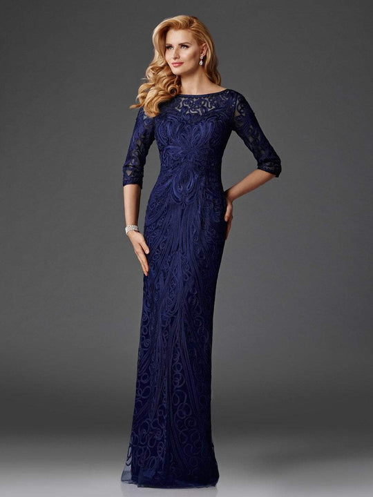Clarisse - M6424 Embroidered Soutache Gown in Blue