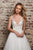 Rachel Allan - M645 Floral Applique V Neck Tulle Wedding Gown in Ivory/Multi