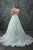 Rachel Allan - M645 Floral Applique V Neck Tulle Wedding Gown in Ice Blue/Multi