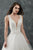 Rachel Allan - M646 Bedazzled Deep V-neck Tulle Wedding Gown in White