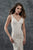 Rachel Allan Bridal - M655 Lace Appliqued Deep V Back Wedding Dress in Ivory and Champagne