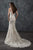 Rachel Allan Bridal - M655 Lace Appliqued Deep V Back Wedding Dress in Ivory and Champagne